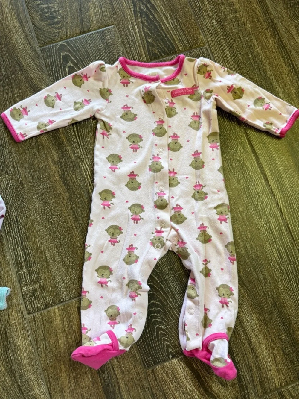Carter’s Baby Girls' Mixed Printed Footed One-Piece Sleepers.Pink, Mint, Cream.